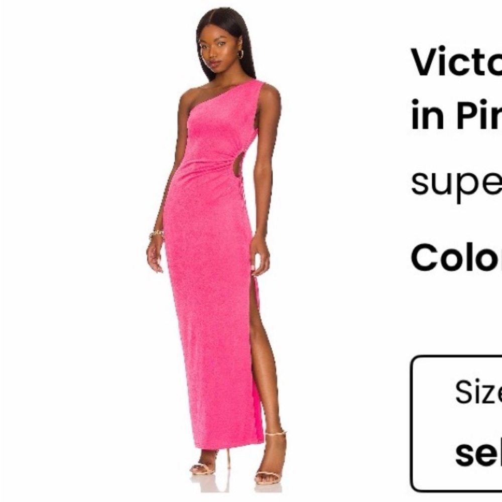 Superdown One Shoulder Cut Out Dress in Pink